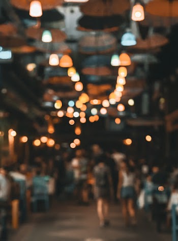 blur people walking