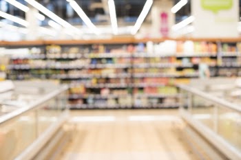 Blurred background of grocery store Free Photo