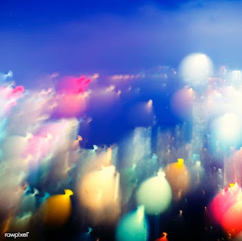 Blurred bokeh lights night time wallpaper | Free stock vector - 412406