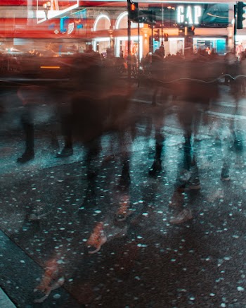 Blurred Photo of People on the Street