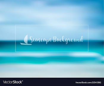 Blurred seascape background in blue shades vector image