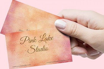Blush, Apricot and Gold Glitter Business Card Template