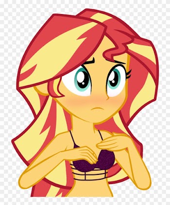Blushing, Bra, Clothes, Edit, Editor - Sunset Shimmer Equestria Girl