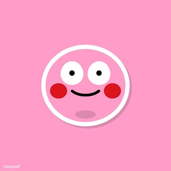 Blushing pink emoji | Free stock vector - 584112