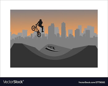 Bmx free style paper cut vector image