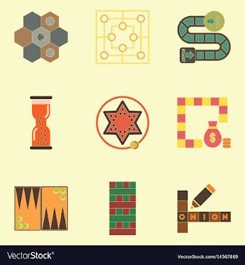 Board games icons set table games for kids vector image