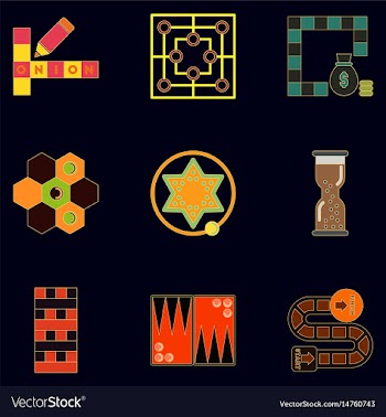 Board games icons set table games for kids vector image