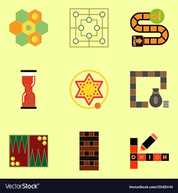 Board games icons set table games for kids vector image