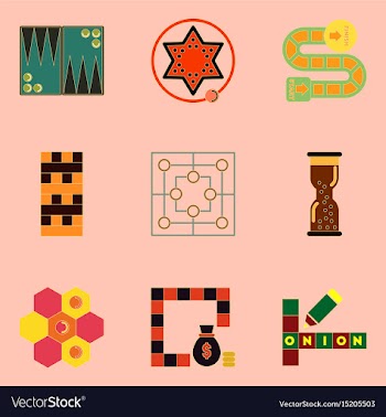 Board games icons set table games for kids vector image