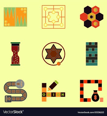 Board games icons set table games for kids vector image