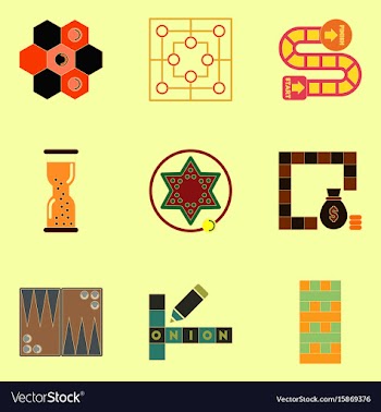 Board games icons set table games for kids vector image