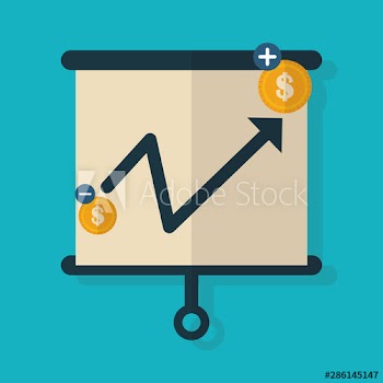 board presentation chart report finance icons flat design