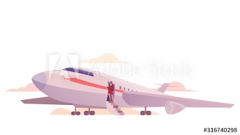 Boarding in airplane concept