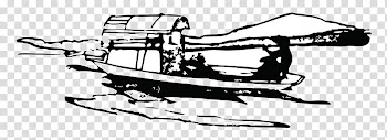 Boat, Black and white hand-drawn cartoon landscape prints boat transparent background PNG clipart