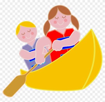Boat Clipart Kid Canoe - Boy And Girl In Canoe