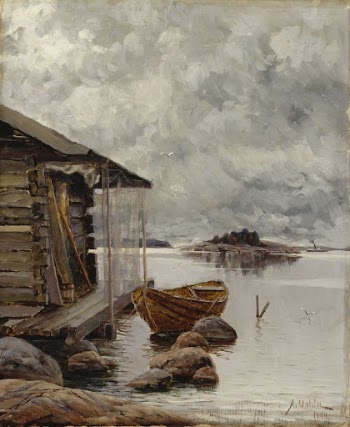 Boat house, 1884, Aukusti Uotila | Free Photo - rawpixel