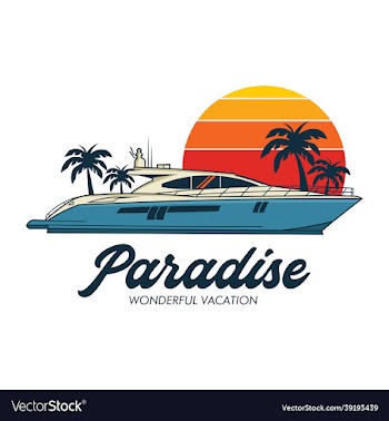 boat logo in retro design