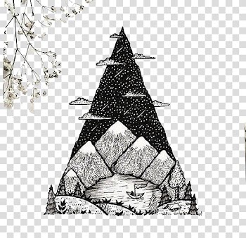 Boat near mountain range , Drawing Art museum Doodle Sketch, Cartoon mountains transparent background PNG clipart