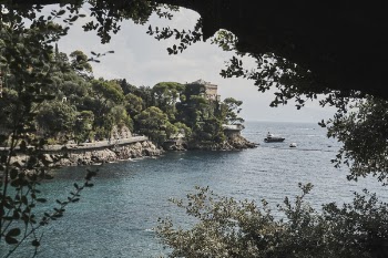 Boat Near Rock Formation