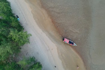 Boat on a Shore Aerial View Photography
