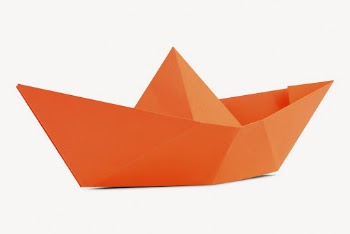 Boat origami sticker, orange  | Free PSD - rawpixel