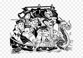 Boat People, Vikings, Japan, Shinto, Boat - 7 Lucky Gods Tattoo
