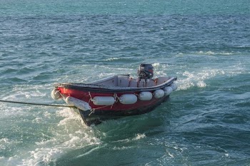 Boat Towed In Water