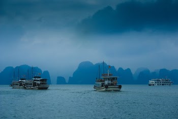 Boat trip at famous Halong Bay.