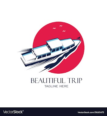 boat vacation logo design