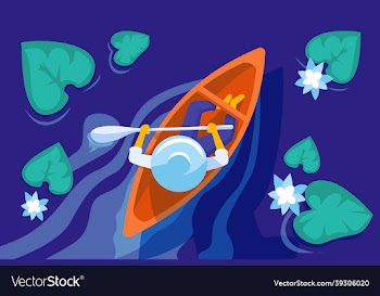 boatman in lake concept