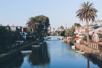 Boats Docked on Canal