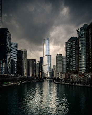 Body of Water Between High-rise Buildings