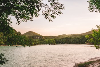 Body of Water Between Trees