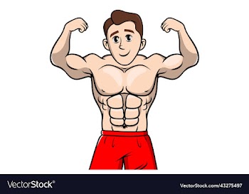 bodybuilder strong and muscular man standing