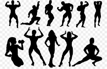 Bodybuilding Silhouette Physical fitness Clip art - Fitness silhouette figures 