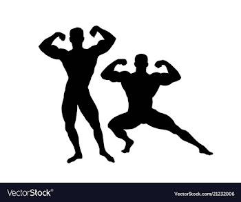 					Bodybuilding silhouettes vector image														