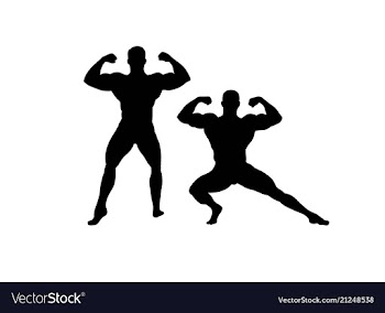  					Bodybuilding silhouettes vector image														