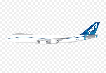 Boeing 747-8 Airplane Boeing 747-400 Concorde - Blue and white cartoon airplane 