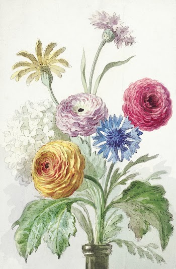Boeket bloemen in de hals van een groene vaas (ca. 1763&ndash;1825) in high resolution by Willem van Leen. Original from The Rijksmuseum. Digitally enhanced by rawpixel.