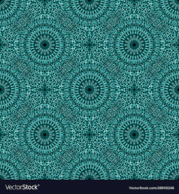 Bohemian abstract turquoise seamless floral vector image
