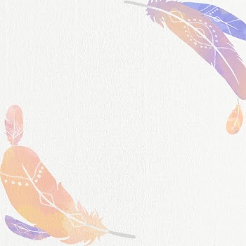 Bohemian frame psd pastel feather