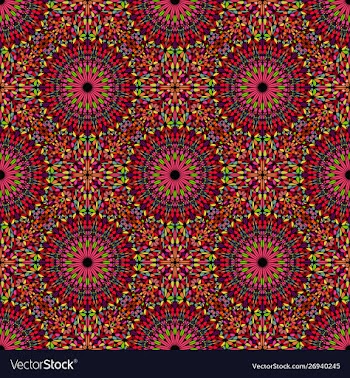 Bohemian geometrical abstract floral pattern vector image