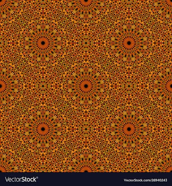 Bohemian geometrical oriental orange floral vector image