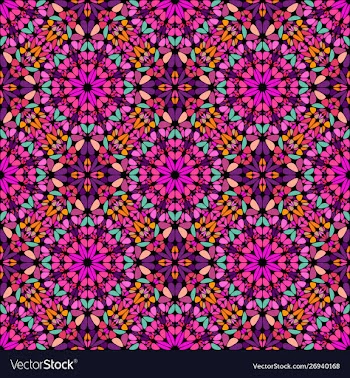 Bohemian oriental abstract gravel petal pattern vector image