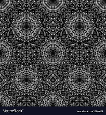 Bohemian oriental abstract monochrome floral vector image