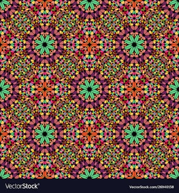 Bohemian oriental seamless abstract gravel petal vector image