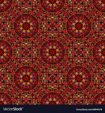 Bohemian oriental seamless gemstone petal pattern vector image