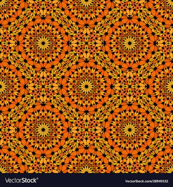Bohemian oriental window glass ornament pattern vector image