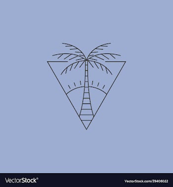 bohemian palm line art logo minimal design