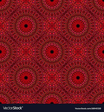 Bohemian red geometrical floral mandala ornament vector image